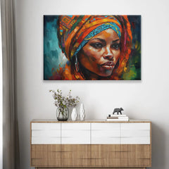 Tableau Femme africaine coloré