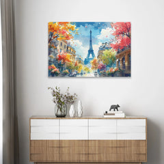 Tableau Rue parisienne en automne