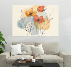 Tableau Art abstrait floral Minimaliste