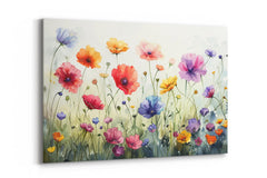 Tableau Prairie de fleurs sauvages vibrante 