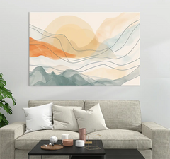 Tableau Paysage de montagne abstrait minimaliste