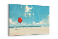 Tableau Ballon rouge sur la plage