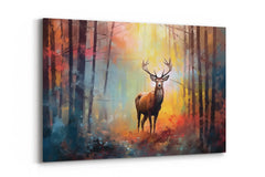 Tableau Cerf Forêt Coloré