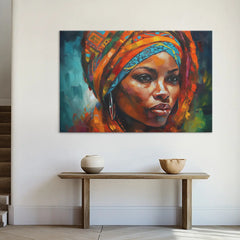 Tableau Femme africaine coloré