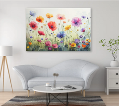 Tableau Prairie de fleurs sauvages vibrante 